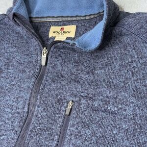 Woolrich Fleece Pullover Blue Chest Pocket Quarter‎ Zip Sweater Men's Size XL
